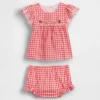 Ensemble pour bébé en vichy à œillets