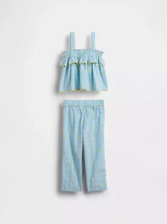 Ensemble pour bébé & enfant à carreaux jaune citron