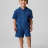 Ensemble pour Bébé & Enfant en denim et gaze de coton