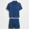 Ensemble pour Bébé & Enfant en denim et gaze de coton