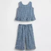 Ensemble pour Bébé & Enfant en denim vichy à ourlet volanté