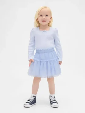 Ensemble pour bébé & enfant en maille côtelée et tulle