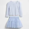 Ensemble pour bébé & enfant en maille côtelée et tulle
