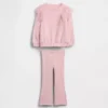 Ensemble pour bébé & enfant : sweat-shirt en tulle et legging évasé en maille côtelée