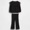 Ensemble pour bébé & enfant : sweat-shirt en tulle et legging évasé en maille côtelée