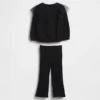 Ensemble pour bébé & enfant : sweat-shirt en tulle et legging évasé en maille côtelée