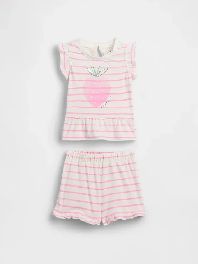 Ensemble pour bébé « Strawberry Ruffle »