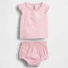 Ensemble pour bébé à volants et motif floral