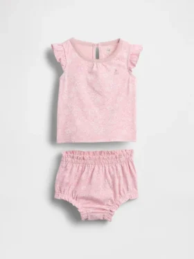 Ensemble pour bébé à volants et motif floral