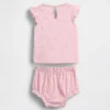 Ensemble pour bébé à volants et motif floral