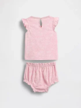 Ensemble pour bébé à volants et motif floral