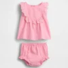 Ensemble pour bébé à volants et œillets