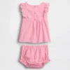 Ensemble pour bébé à volants et œillets