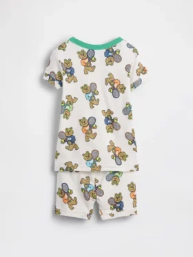 Ensemble pyjama court Brannan Bear en coton brossé bio pour Bébé & Enfant