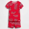 Ensemble pyjama court en coton brossé bio « Camion de pompiers » pour Bébé & Enfant