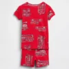 Ensemble pyjama court en coton brossé bio « Camion de pompiers » pour Bébé & Enfant