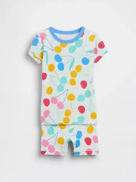 Ensemble pyjama court en coton brossé bio « Cherry » pour Bébé & Enfant