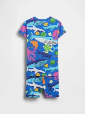 Ensemble pyjama court en coton brossé bio « Créatures marines » pour Bébé & Enfant