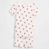 Ensemble pyjama court en coton brossé bio « Fraise » pour Bébé & Enfant