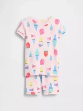 Ensemble pyjama court en coton brossé bio « Glaces » pour Bébé & Enfant