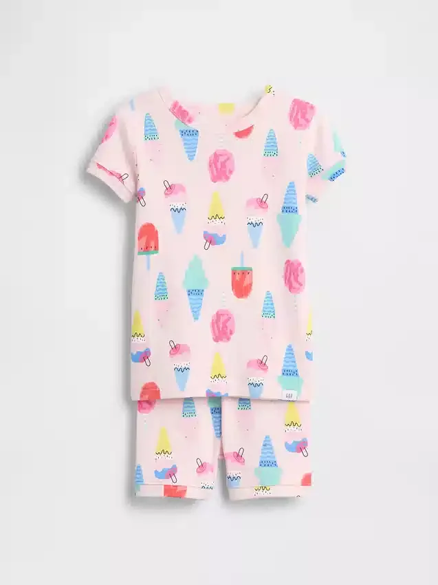 Ensemble pyjama court en coton brossé bio « Glaces » pour Bébé & Enfant