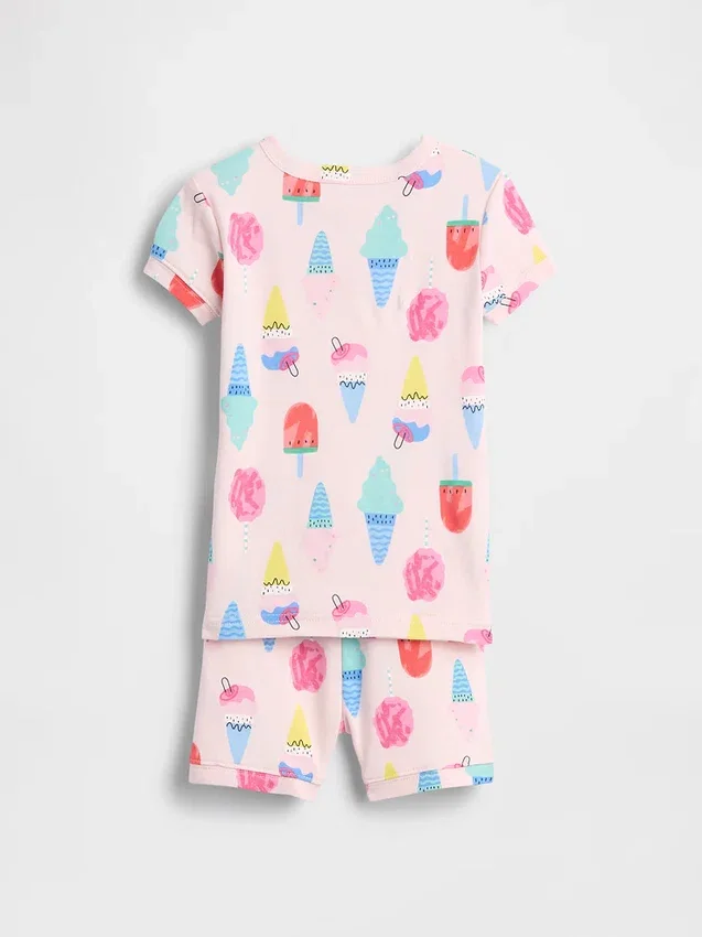 Ensemble pyjama court en coton brossé bio « Glaces » pour Bébé & Enfant
