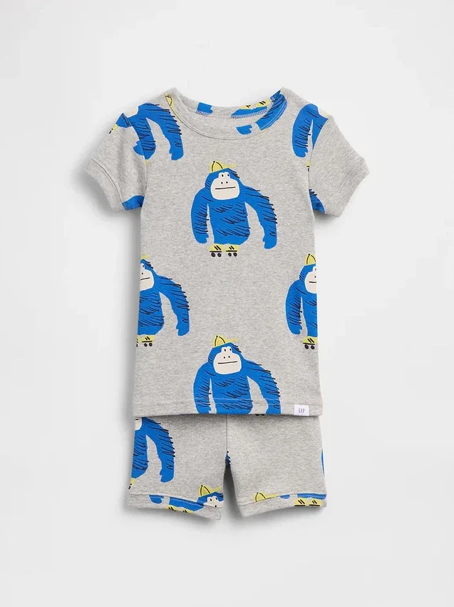 Ensemble pyjama court en coton brossé bio « Gorilla » pour Bébé & Enfant