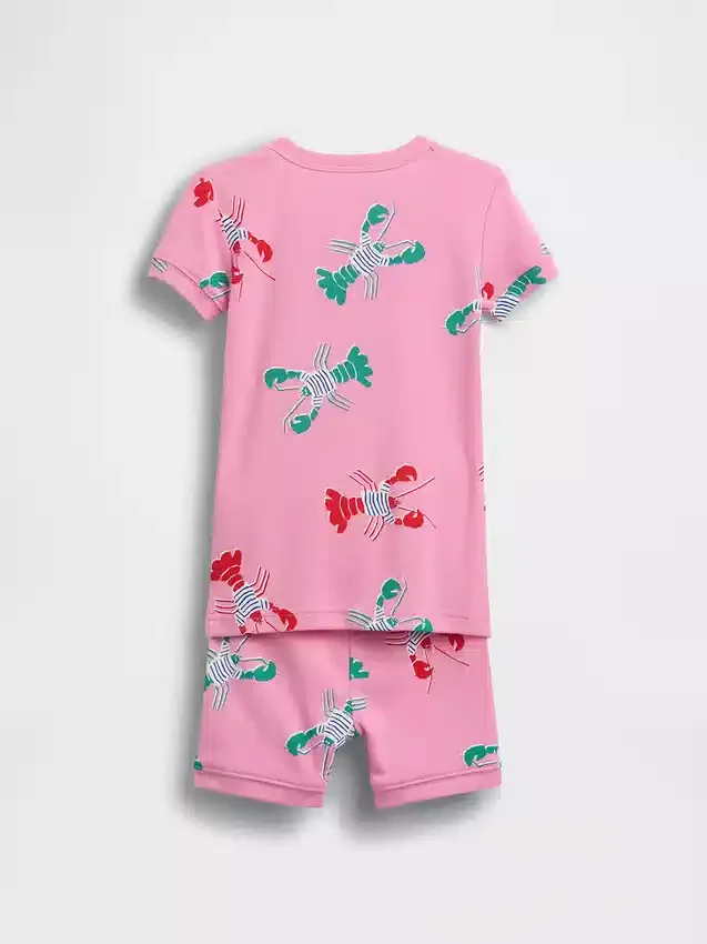 Ensemble pyjama court en coton brossé bio « Homard » pour Bébé & Enfant