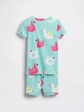 Ensemble pyjama court en coton brossé bio pour Bébé & Enfant, imprimé « Pool Float »