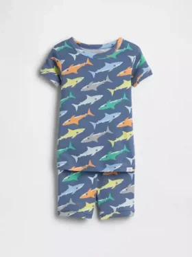 Ensemble pyjama court en coton brossé bio pour Bébé & Enfant, motif requin