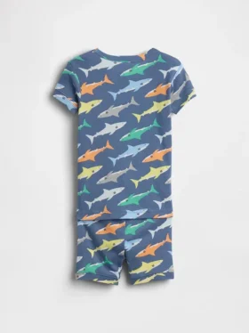 Ensemble pyjama court en coton brossé bio pour Bébé & Enfant, motif requin