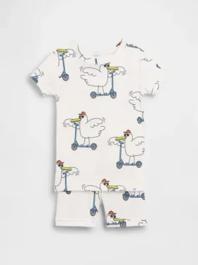 Ensemble pyjama court en coton brossé bio « Scooter Seagull » pour Bébé & Enfant