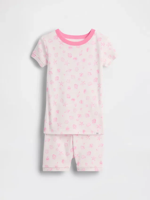 Ensemble pyjama court en coton brossé bio « Seashell » pour Bébé & Enfant