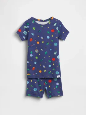 Ensemble pyjama court en coton brossé bio « Space Aliens » pour Bébé & Enfant