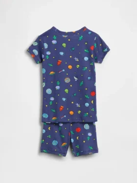 Ensemble pyjama court en coton brossé bio « Space Aliens » pour Bébé & Enfant
