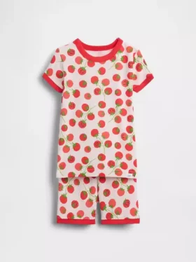 Ensemble pyjama court en coton brossé bio « Tomate » pour Bébé & Enfant