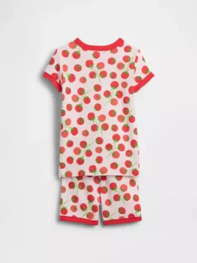 Ensemble pyjama court en coton brossé bio « Tomate » pour Bébé & Enfant