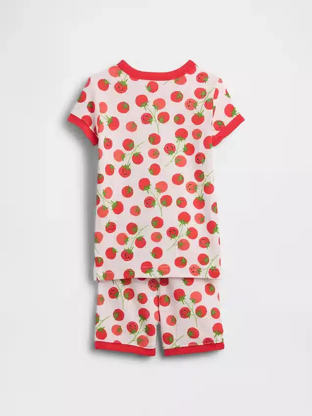 Ensemble pyjama court en coton brossé bio « Tomate » pour Bébé & Enfant