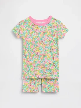 Ensemble pyjama court à fleurs en coton brossé bio pour Bébé & Enfant
