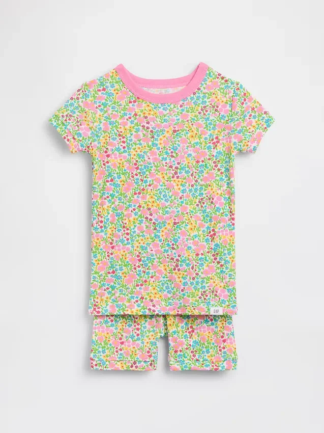 Ensemble pyjama court à fleurs en coton brossé bio pour Bébé & Enfant