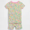 Ensemble pyjama court à fleurs en coton brossé bio pour Bébé & Enfant