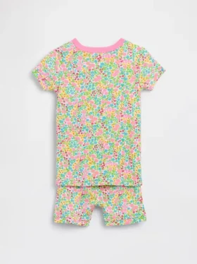 Ensemble pyjama court à fleurs en coton brossé bio pour Bébé & Enfant