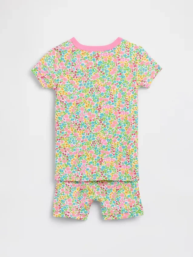 Ensemble pyjama court à fleurs en coton brossé bio pour Bébé & Enfant