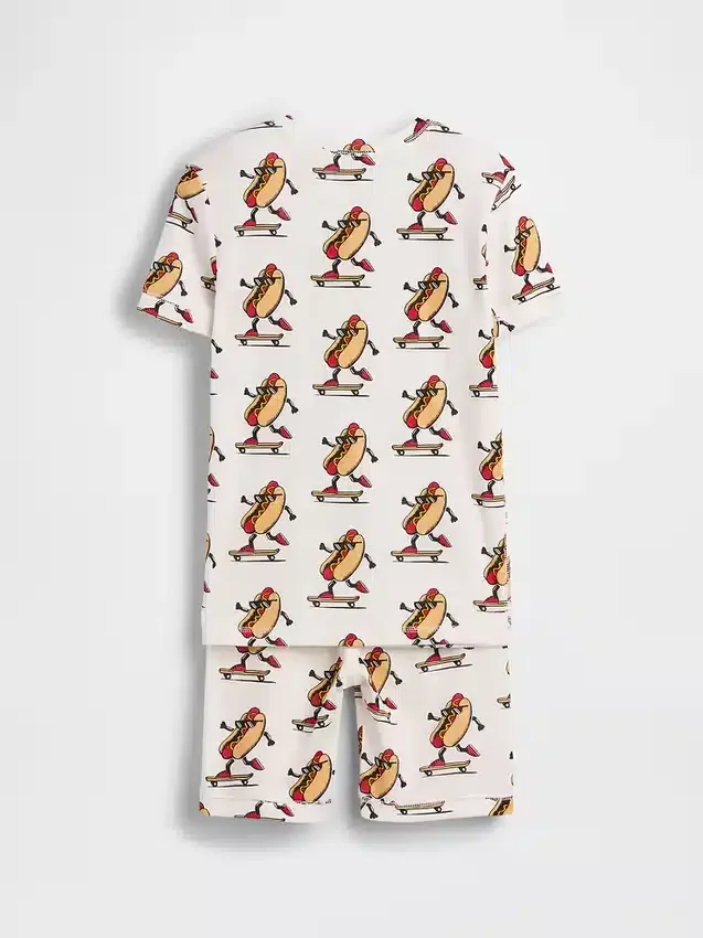 Ensemble pyjama court pour enfant en coton brossé bio « Hot Dog »