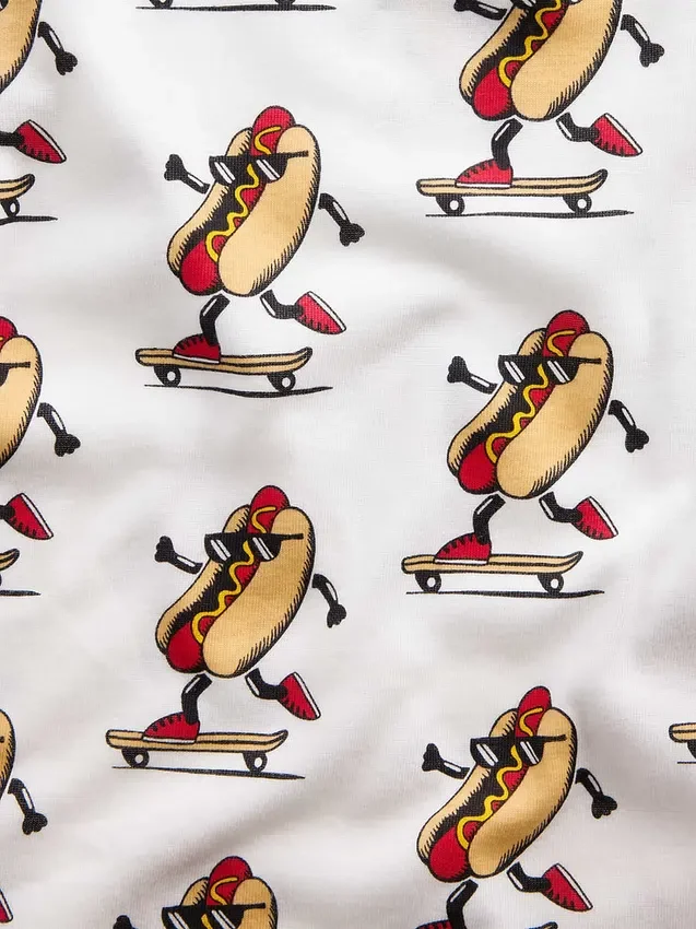 Ensemble pyjama court pour enfant en coton brossé bio « Hot Dog »