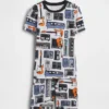 Ensemble pyjama court pour enfant en coton brossé bio sur le thème de la musique