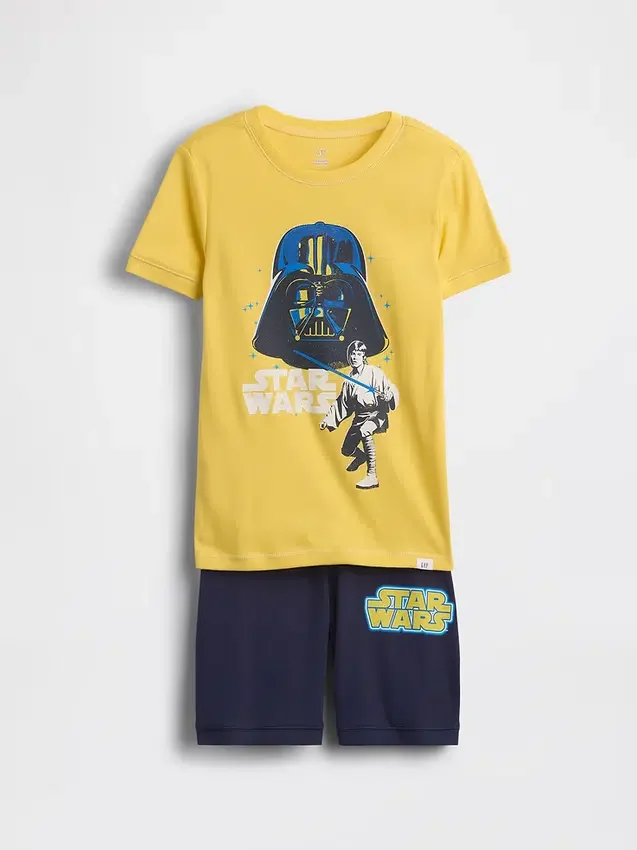 Ensemble pyjama court pour enfant Star Wars en coton brossé bio