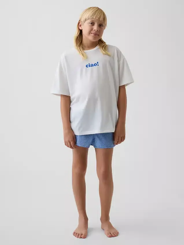 Ensemble pyjama court recyclé pour enfants