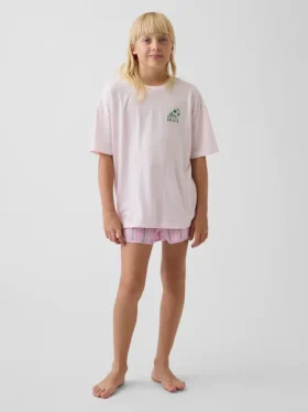 Ensemble pyjama court recyclé pour enfants