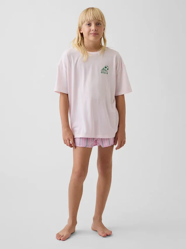 Ensemble pyjama court recyclé pour enfants